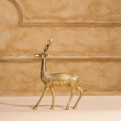 Brass Deer Figurine Showpiece (8.5 Inch)