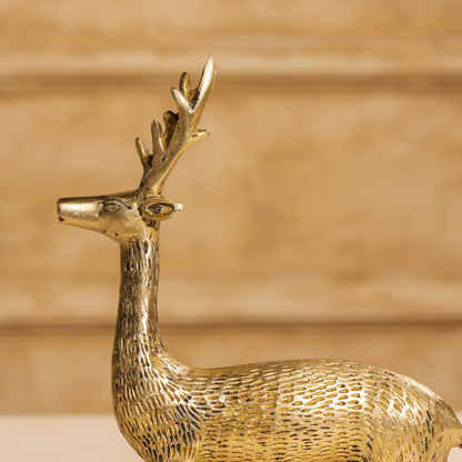 Brass Deer Figurine Showpiece (8.5 Inch)