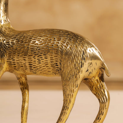 Brass Deer Figurine Showpiece (8.5 Inch)