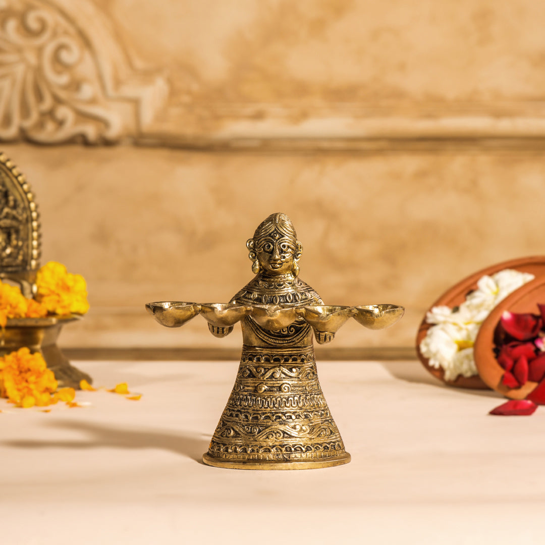 Brass Pooja Aarti Diya