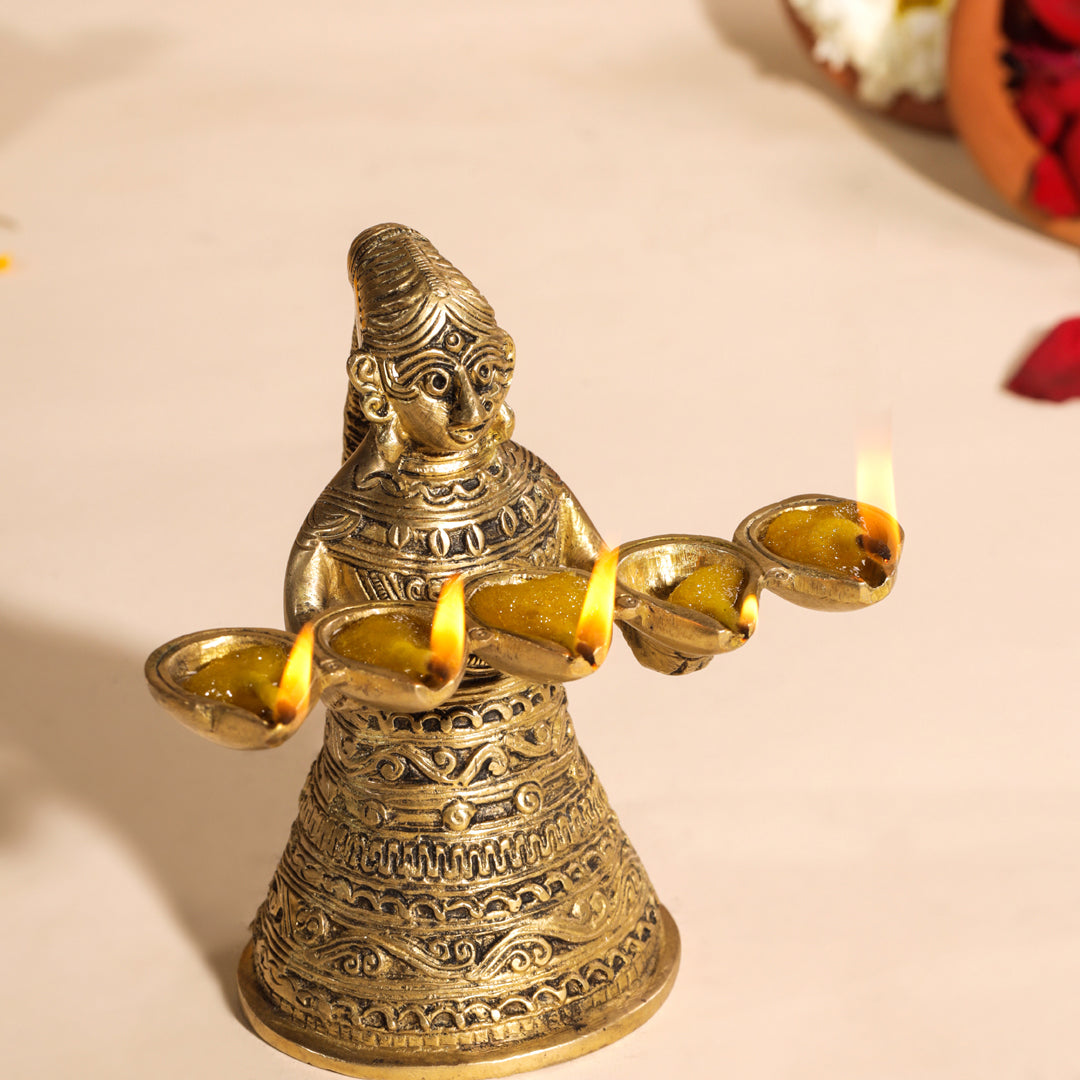Brass Pooja Aarti Diya