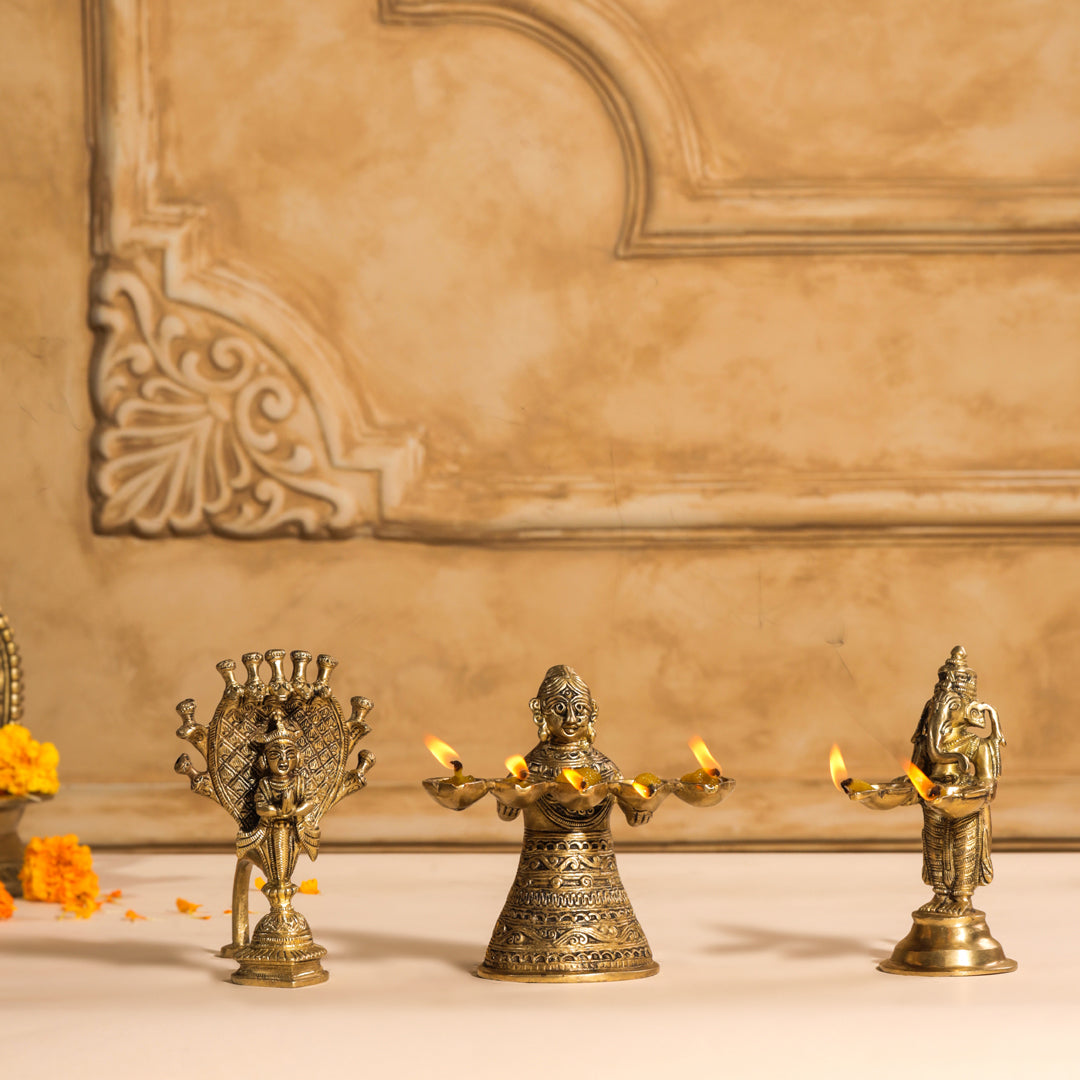 Brass Pooja Aarti Diya