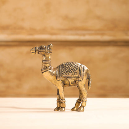 Brass Standing Camel Statue (4.2 Inch)