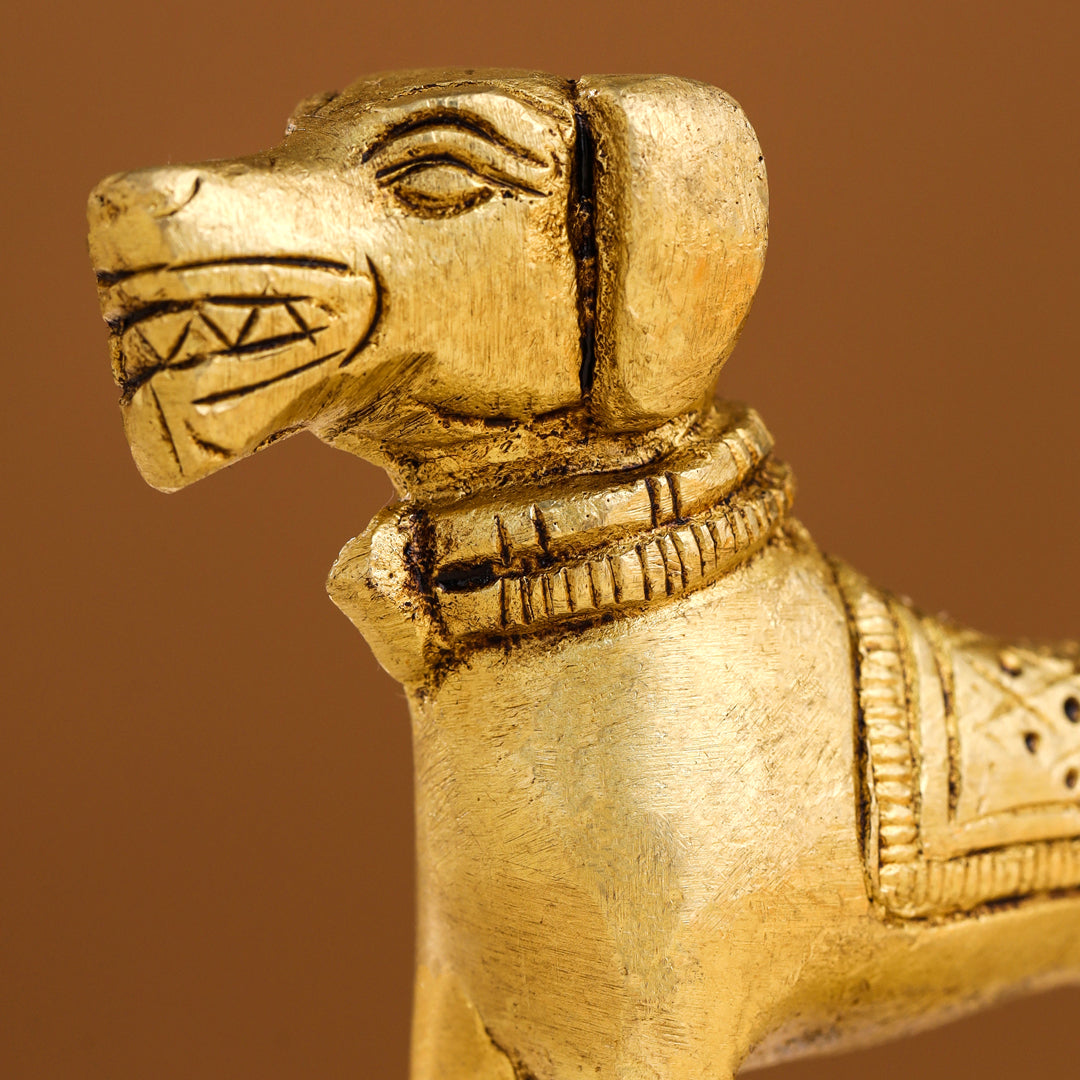 Brass Dog Figurine (3 Inch)