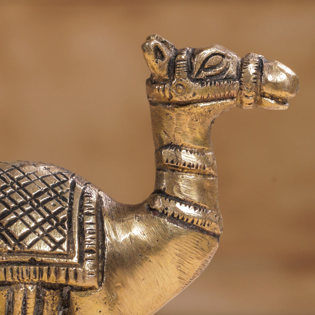 Brass Standing Camel Statue (4.2 Inch)
