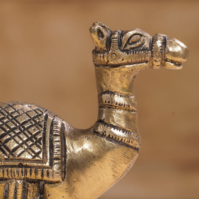 Brass Standing Camel Statue (4.2 Inch)