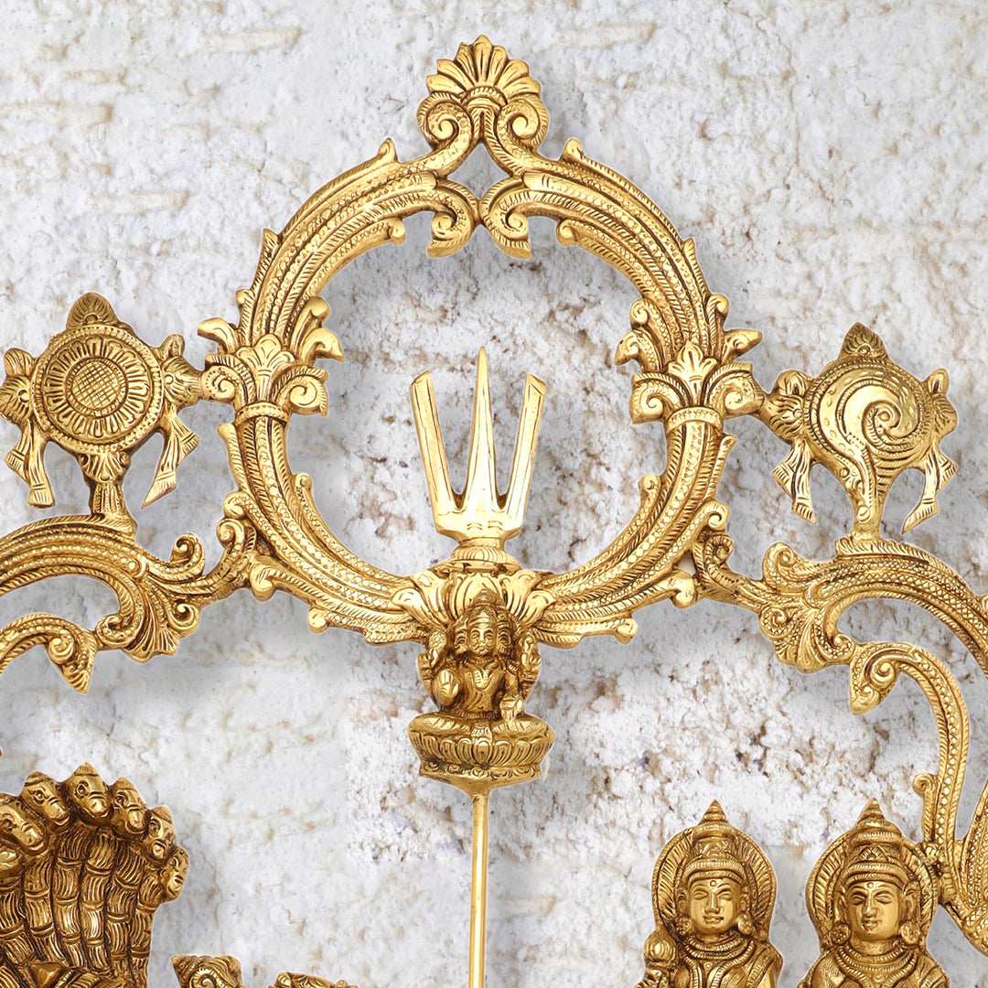 Brass Vishnu Lakshmi (Padmanabha Swamy) Wall Hanging (23 Inch)