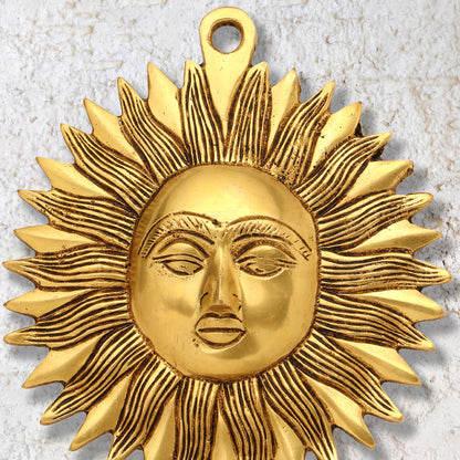 Brass Sun Face Wall Hanging (7 Inch)