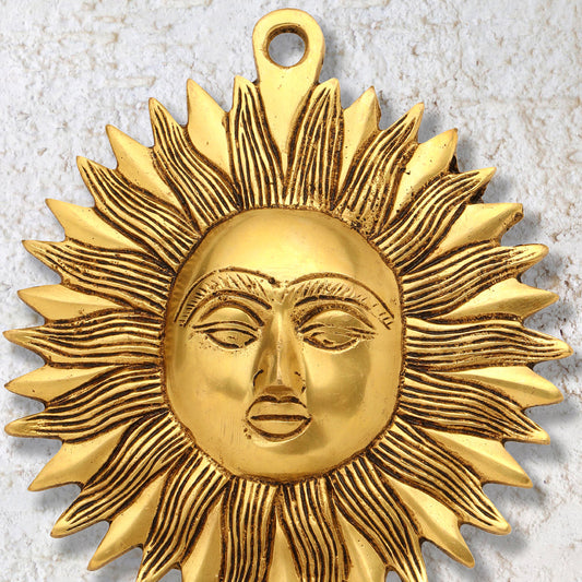 Brass Sun Face Wall Hanging (7 Inch)