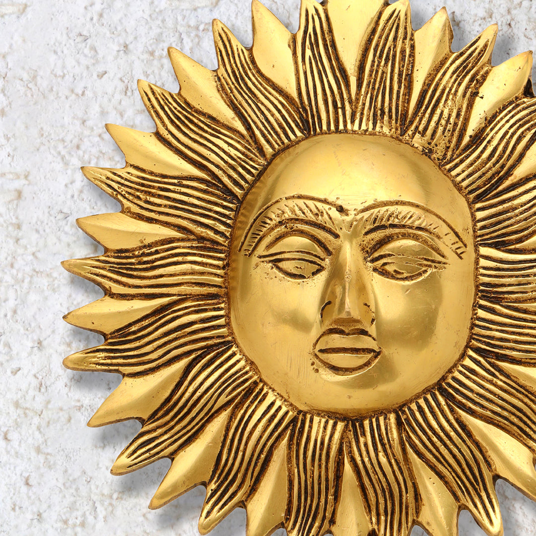 Sun Face Frame Brass Sun Face Wall Hanging (7 Inch) – Velan Store
