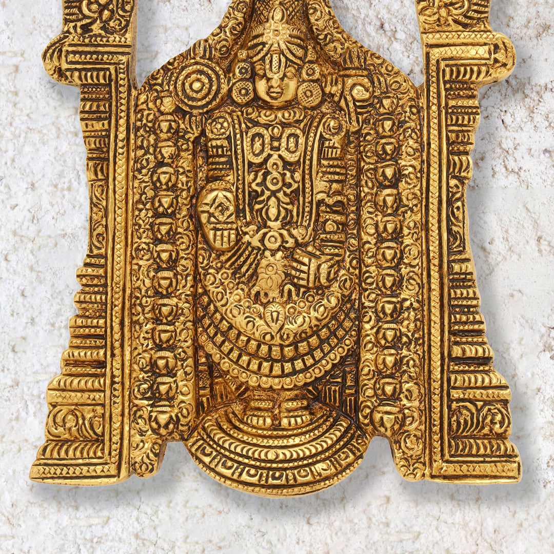 Brass Tirupati Balaji/Venkateshwar Idol Wall Hanging (7.5 Inch)