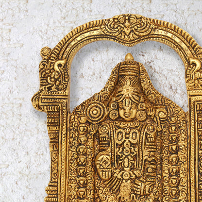 Brass Tirupati Balaji/Venkateshwar Idol Wall Hanging (7.5 Inch)