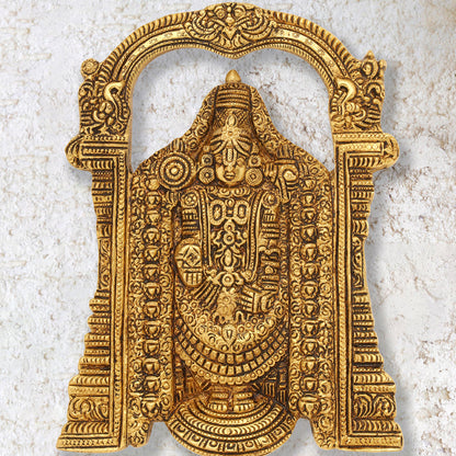 Brass Tirupati Balaji/Venkateshwar Idol Wall Hanging (7.5 Inch)