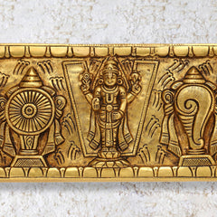 Brass Balaji Shankh Chakra Namah Wall Hanging (5 Inch)