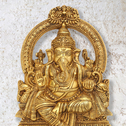 Brass Ganesha Wall Hanging (11.5 Inch)
