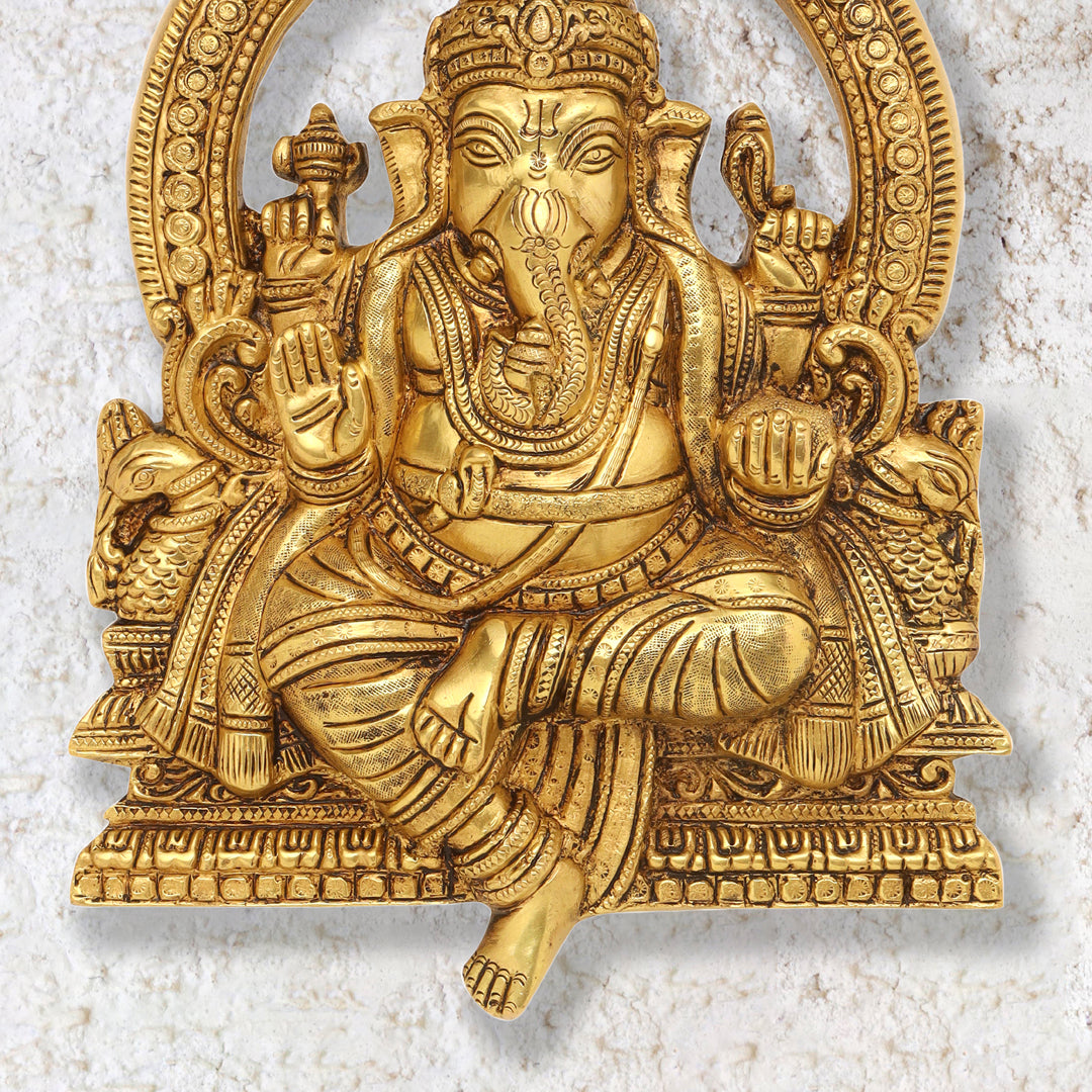 Brass Ganesha Wall Hanging (11.5 Inch)
