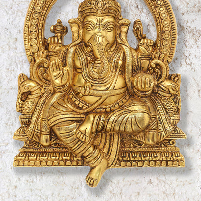 Brass Ganesha Wall Hanging (11.5 Inch)