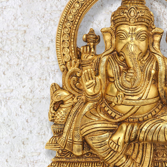 Brass Ganesha Wall Hanging (11.5 Inch)