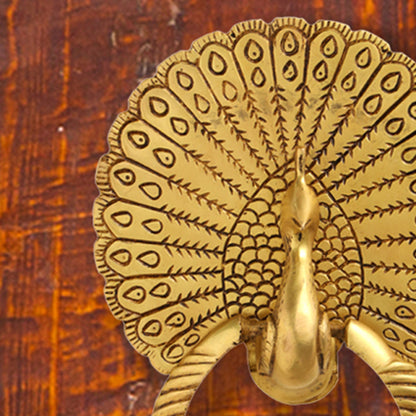 Brass Peacock Door Knocker (8 Inch)