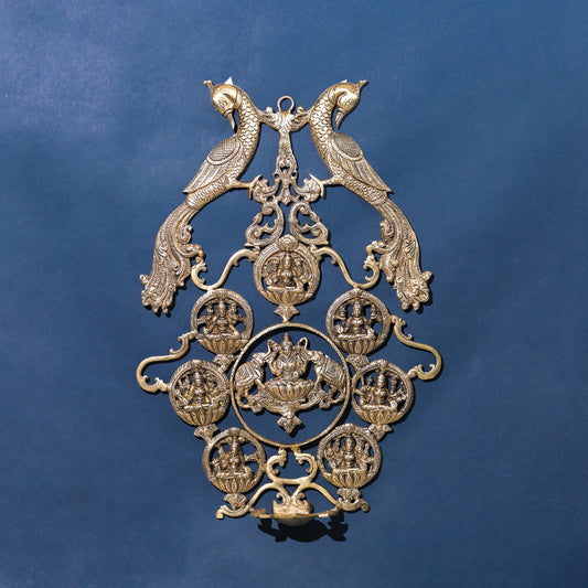 Brass Ashtalakshmi Wall Hanging Diya (19 Inch)