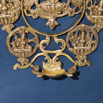 Brass Ashtalakshmi Wall Hanging Diya (19 Inch)