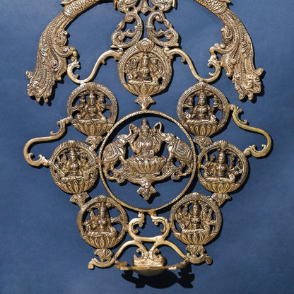 Brass Ashtalakshmi Wall Hanging Diya (19 Inch)