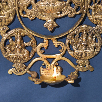 Brass Ashtalakshmi Wall Hanging Diya (19 Inch)