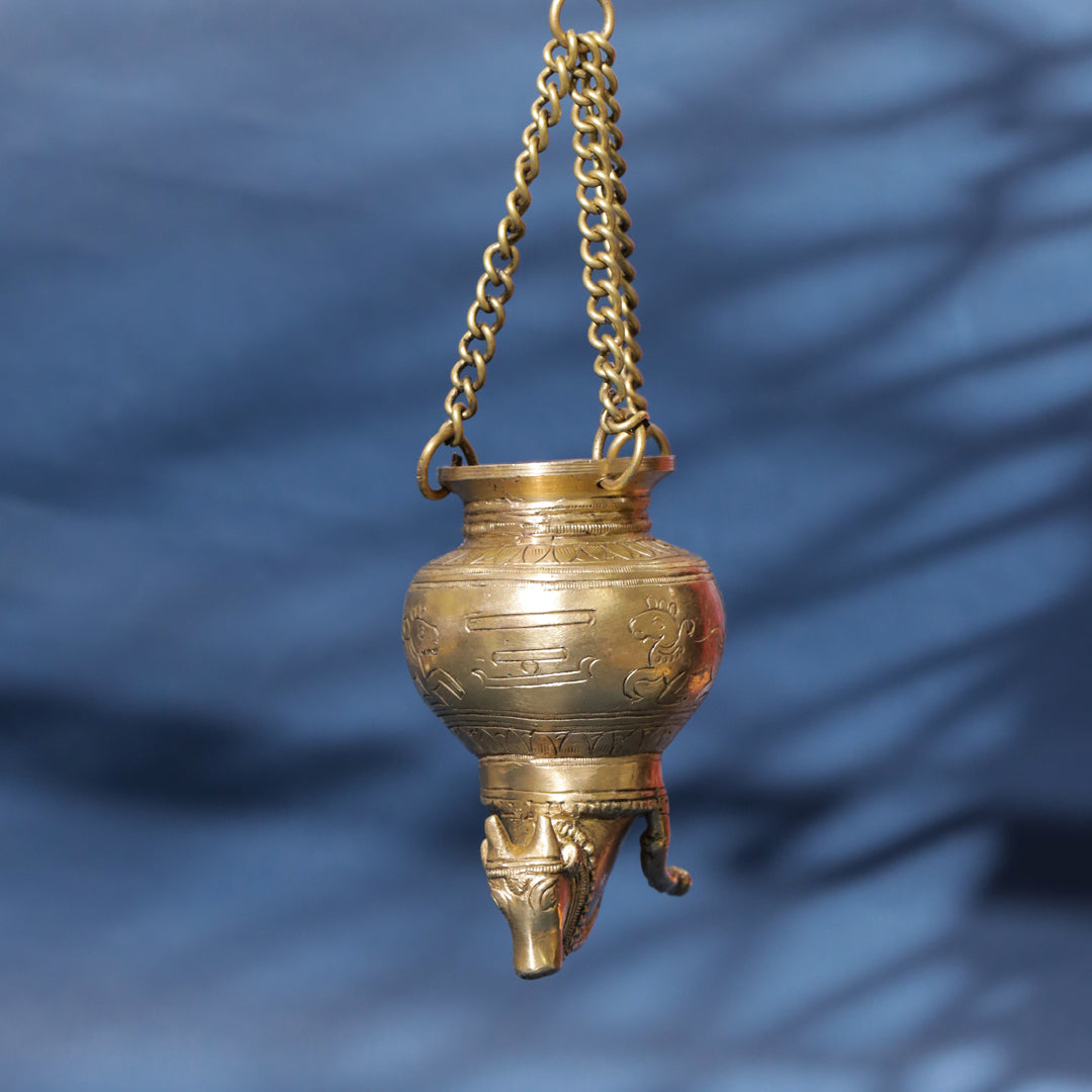 Divine Brass Nandi Gangajali Sacred Vessel of Devotion & Purity (9-Inch)