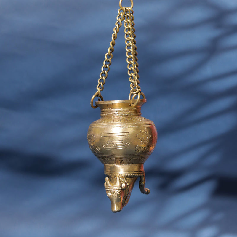 Divine Brass Nandi Gangajali Sacred Vessel of Devotion & Purity (9-Inch)