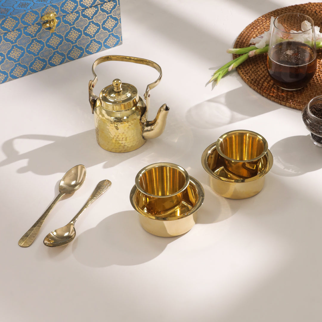 Brass Tea Pot And Davara Set Corporate/Gift Hamper