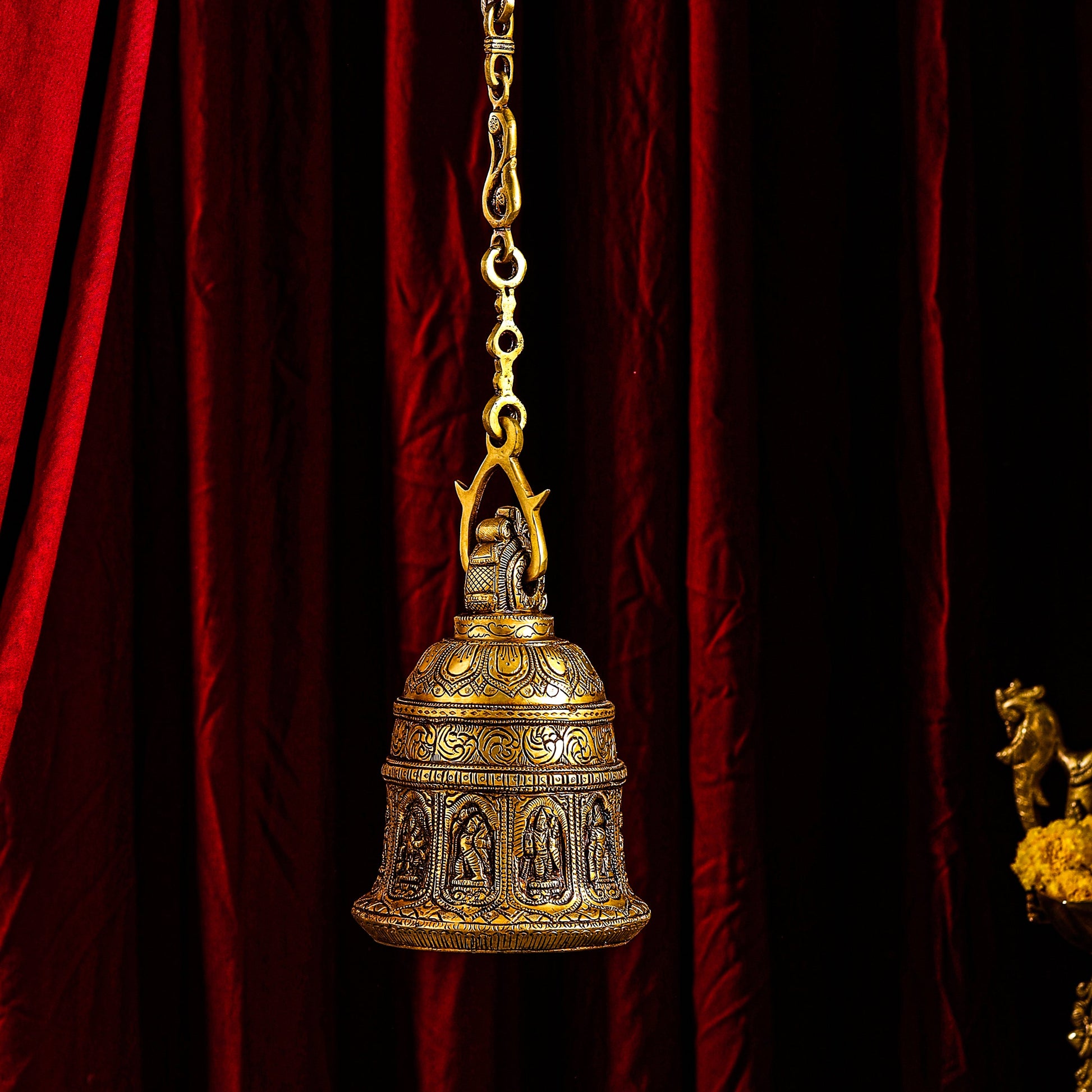 Brass Dashavatara /Vishnu Wall Hanging Bell (45 Inch)