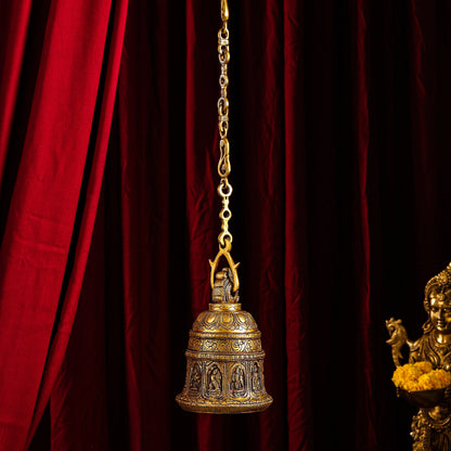 Brass Dashavatara /Vishnu Wall Hanging Bell (45 Inch)