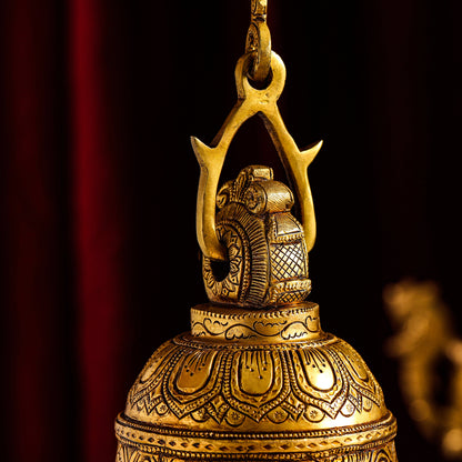 Brass Dashavatara /Vishnu Wall Hanging Bell (45 Inch)