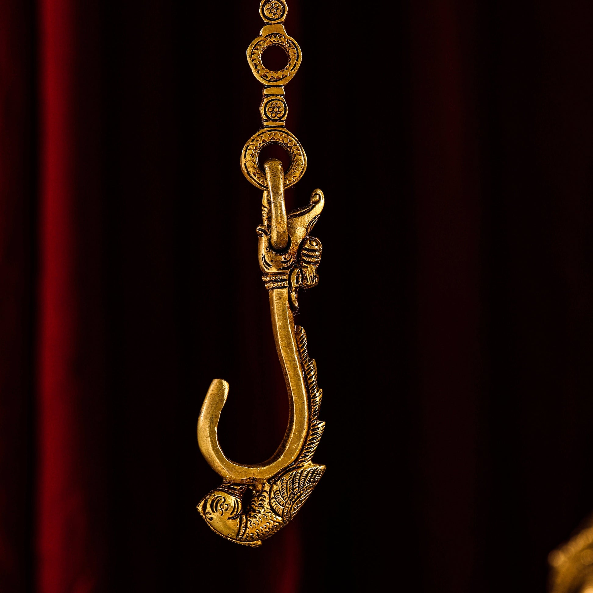 Brass Dashavatara /Vishnu Wall Hanging Bell (45 Inch)