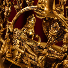 Brass Superfine Dashavatara / Vishnu Avatar Wall Hanging Lamp (46.5 Inch)