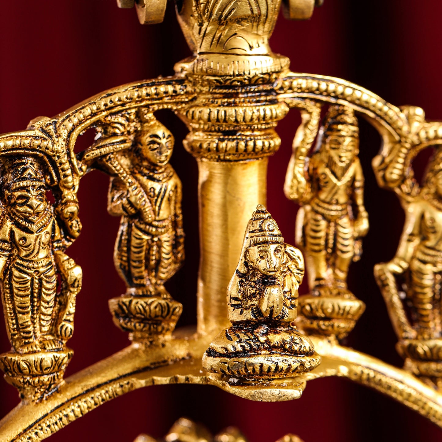 Brass Superfine Dashavatara / Vishnu Avatar Wall Hanging Lamp (46.5 Inch)