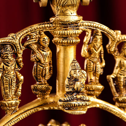 Brass Superfine Dashavatara / Vishnu Avatar Wall Hanging Lamp (46.5 Inch)