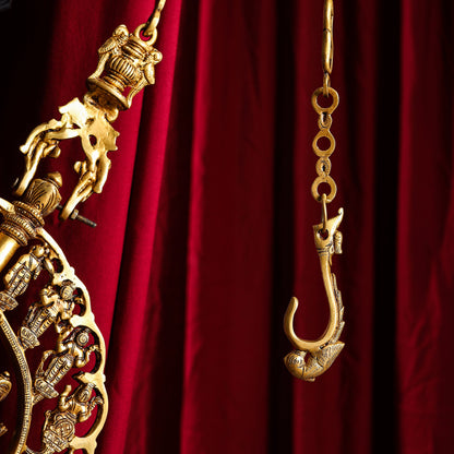 Brass Superfine Dashavatara / Vishnu Avatar Wall Hanging Lamp (46.5 Inch)