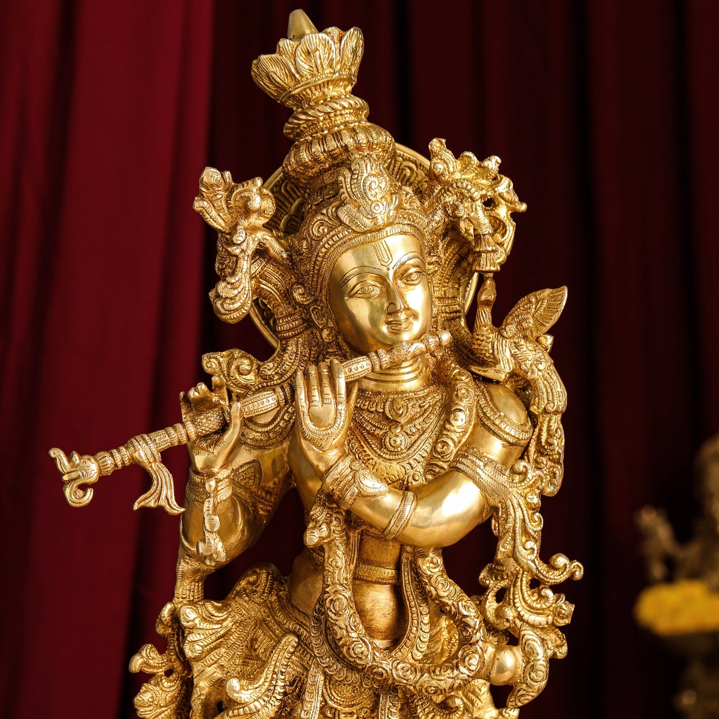 Brass Lord Krishna Idol (30 Inch)