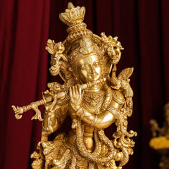 Brass Lord Krishna Idol (30 Inch)