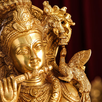 Brass Lord Krishna Idol (30 Inch)