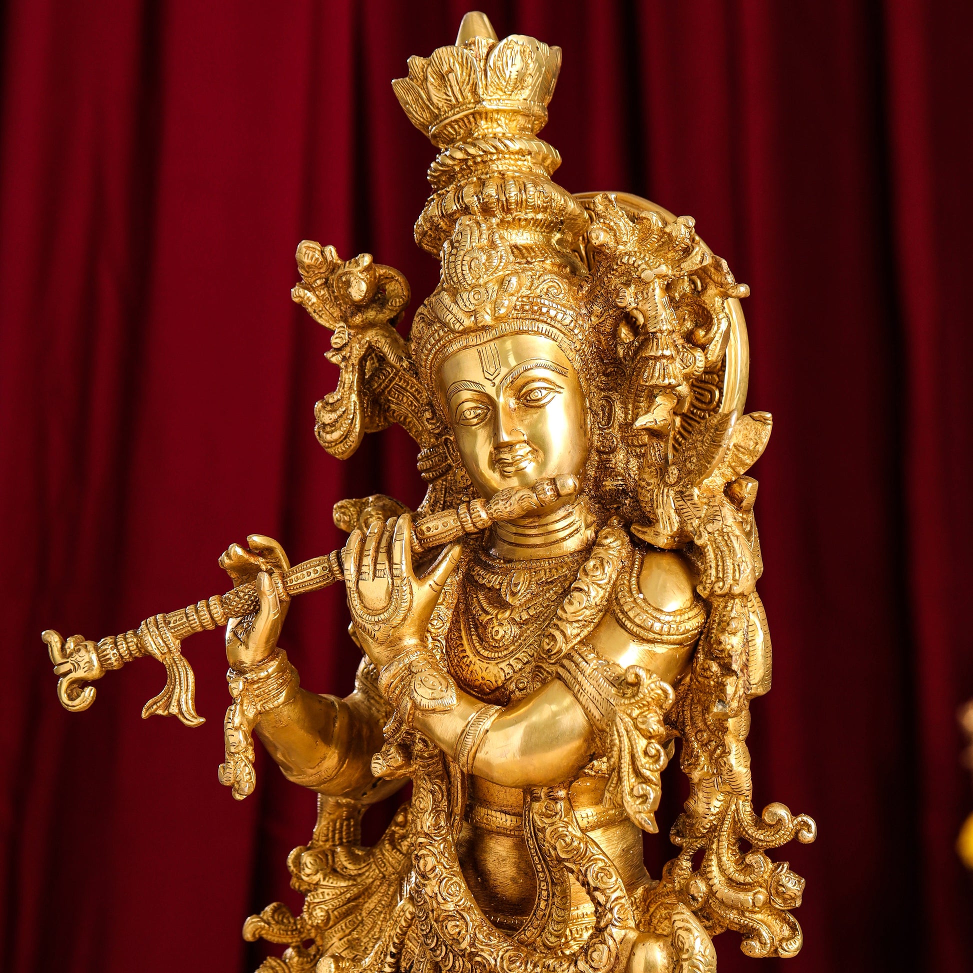 Brass Lord Krishna Idol (30 Inch)