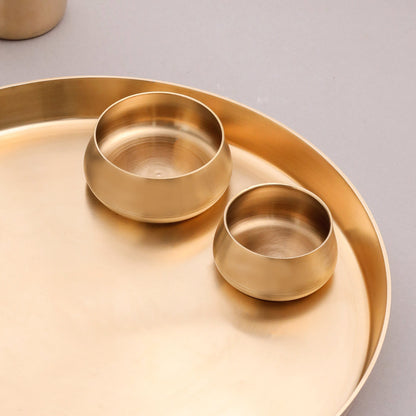 Brass Matt Thali/Dinner Set (2 Kg)