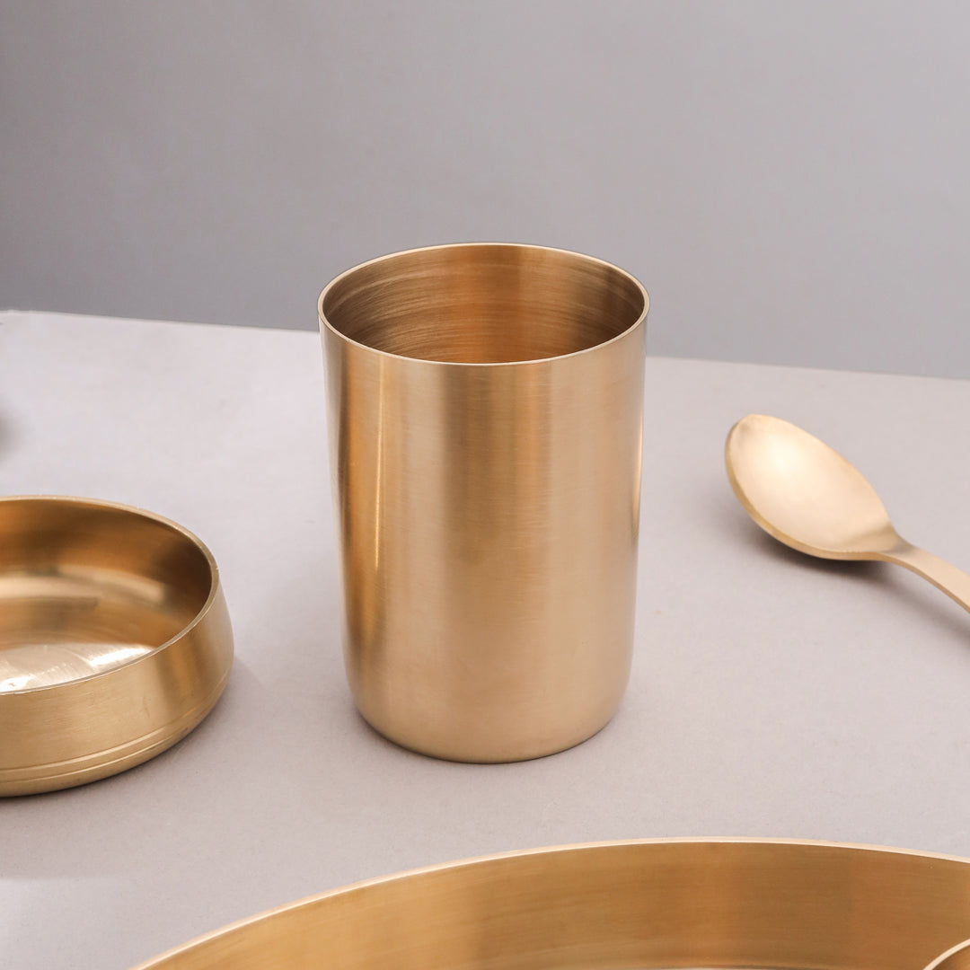 Brass Matt Thali/Dinner Set (2 Kg)