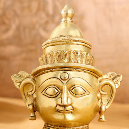 Brass Shiva And Parvati Head Statue (9 Inch)