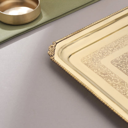 Brass Handcrafted Rectangular Tray