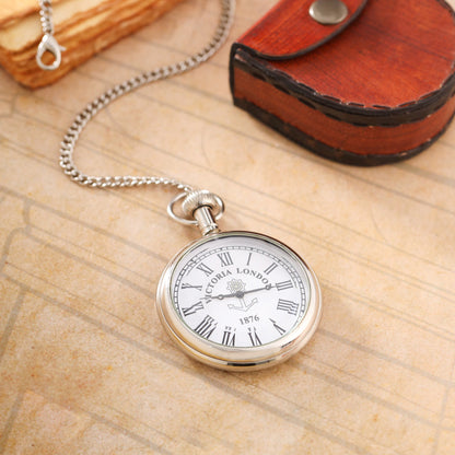 Brass Pocket Watch With Leahther Pouch (2 Inch)