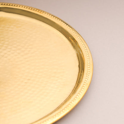 Brass Hammered Thali (12 Inch)
