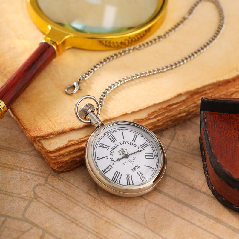 Brass Pocket Watch With Leahther Pouch (2 Inch)