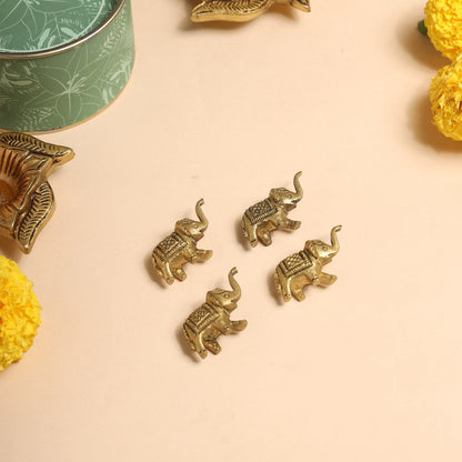 Brass Elephant Statue Set With Gift Box/Hamper